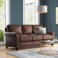 Lark Manor Anferny 84" Genuine Leather Sofa