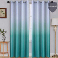 Homlpope Ombre Room Darkening Curtains For Bedroom, Light Blocking Thermal Insulated Grommet Window Curtains /Drapes For