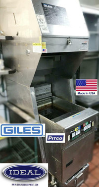 GILES  FRYER w/ GILES VENTLESS HOOD / FIRE SUPPRESSION / OIL FILTER SYSTEM 3 PHASE - WE SHIP