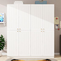 Latitude Run® Modern White 63" Wide 4-Door Closet System