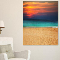 Made in Canada - Design Art Sand to Sky Colourful Seashore Modern Beach Photographic Print on Wrapped Canvas