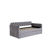 Winston Porter Upholstered Daybed with Trundle/USB Charging Design