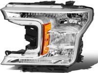 Head Lamp Driver Side Ford F150 2018-2020 Halogen With Chrome Housing For Base Models Front Om 12/17 High Quality , Fo25