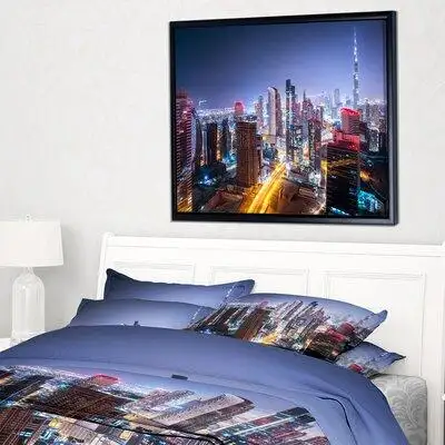 Bring the beauty of a captivating cityscape into your home with this Fantastic Night Cityscape print...
