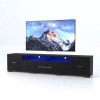 Wrought Studio TV Console with Storage Cabinets, Remote, APP Control Long LED TV Stand, Full RGB Color Selection-15.75"