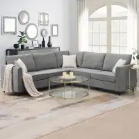 Latitude Run® Upholstered Sectional Sofa, L Shape Furniture Couch with 3 Pillows