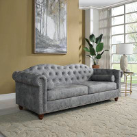 Latitude Run® Classic Traditional Living Room Upholstered Sofa Large-Grey