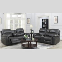Black Leather Recliner Couch on Special Offer !!