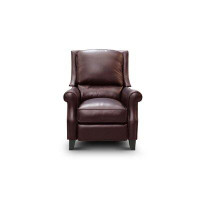 Hello Sofa Home Adriana 100% Top Grain Leather Traditional Manual Recliner Armchair
