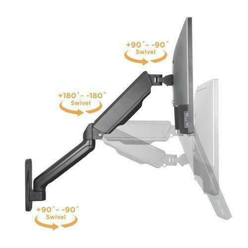 Single Monitor Elemental Wall Mounted Gas Spring Monitor Arm for Most 17-32 Monitors - Black in General Electronics - Image 4