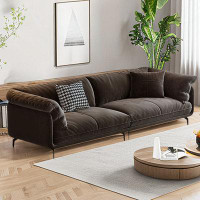 HOUZE 100.79" Darkblue 100% Polyester Modular Sofa cushion couch