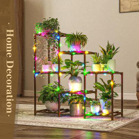 Wrought Studio Plant Stand with Fairy Lights 3 Tiers
