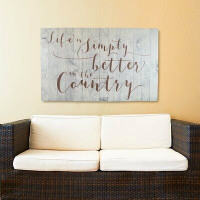 Made in Canada - Fireside Home 'Life Is Simply Better in the Country' Textual Art on Manufactured Wood