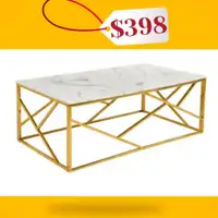 Gold Marble look Coffee Table on Clearance !!