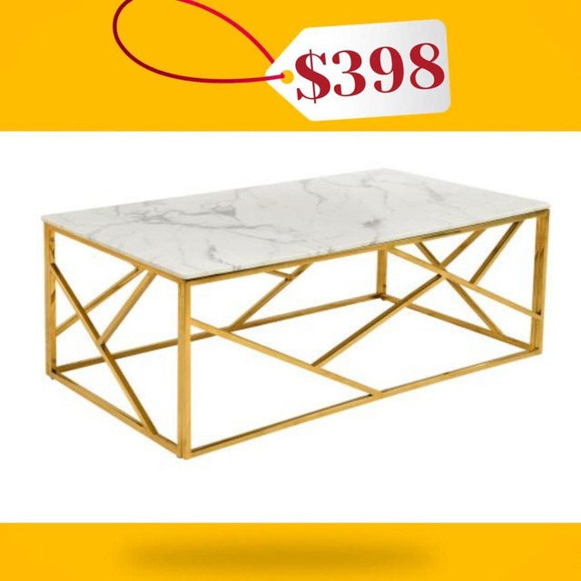 Gold Marble look Coffee Table on Clearance !! in Coffee Tables in Mississauga / Peel Region