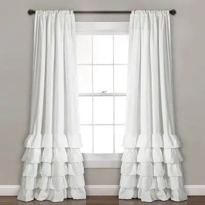 Special Edition by Lush Decor Dalius Ruffle Window Curtain Panels White 40X108 Set