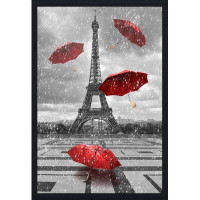 Made in Canada - Picture Perfect International "Four Umbrellas, Paris" Framed Photographic Print