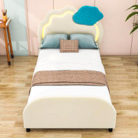 Breakwater Bay Upholstered Platform Bed with Cloud-Shaped Headboard