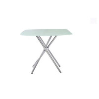 Wrought Studio Square Frosted Tempered Glass Table