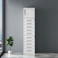 Inbox Zero Steel Multi-Drawer File Cabinet With Lock.