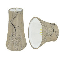 Lark Manor Analynn 5" H x 4" W Linen Bell Candelabra Shade ( Clip On ) in Antique Ivory