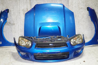 JDM Subaru Impreza WRX Frpmt Conversion V8 Bumper HID Headlights Hood Fenders Wagon GGA Nose Cut Front Clip 2004-2005
