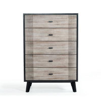Corrigan Studio Vernita 5 Drawer Accent Chest, Contemporary Chest Of Drawers,  Living Room Storage Chest