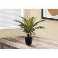 Primrue Artificial Plant, 20" Tall, Palm, Indoor, Table, Greenery, Potted, Decorative, Green Leaves