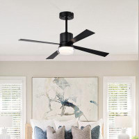 Wrought Studio 48" 4 - Blade Ceiling Fan With Led Light And Remote Control