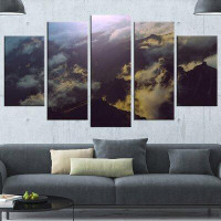 Made in Canada - Design Art 'Mountain Above the Clouds View' 5 Piece Photographic Print on Wrapped Canvas Set