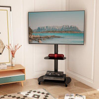 Latitude Run® TV Stand for TVs up to 65" with Swivel Mount and Lockable Wheels