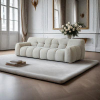 HOUZE 98.42" Green Cotton and linen fabric Modular Sofa cushion couch