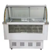 220V 12 Pan Hard Ice Cream Refrigerator Gelato Showcase Cabinet Freezer Display Case 210041