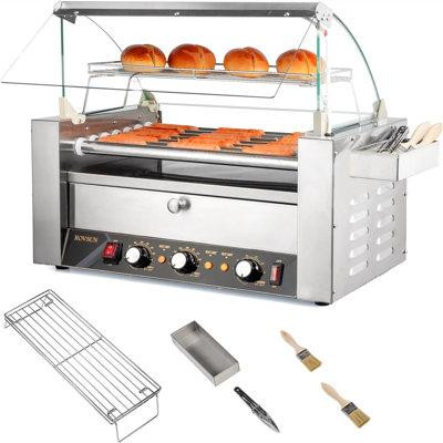 Winado 1200W 7 Rollers 18 Hot Dog Roller Grill Cooker Machine With Bun Warmer And Cover in Microwaves & Cookers