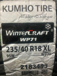 4 Brand New Kumho Wintercraft WP71 235/40R18 XL Winter tires *** WallToWallTires.com ***