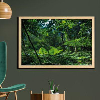 East Urban Home Ambesonne Plant Wall Art With Frame, Green Jungle Untouched Nature Environmental Concerns Flora Fauna Ju