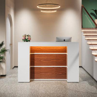 Wrought Studio Rectangle Engineered Wood Reception Desk