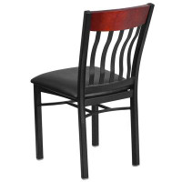 Red Barrel Studio Ringel Vertical Back Metal and Wood Restaurant Chair with Vinyl Seat