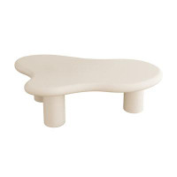 Orren Ellis Creamy Cloud-shaped 47-inch Coffee Table: A Dreamy Addition To Your Living Room