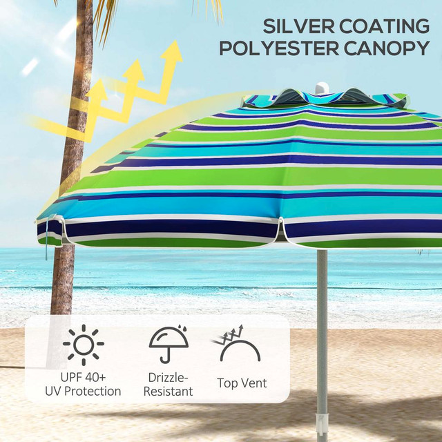 Beach Umbrella 70.1" x 70.1" x 80.7" Multicolour in Patio & Garden Furniture - Image 4