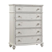 Charlton Home Dejoun Antique White Chest with 5 Drawer