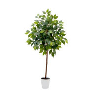 Primrue 4ft. Artificial Ficus Tree with Decorative Planter