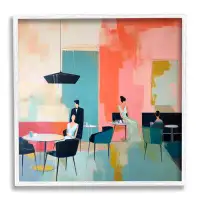 Stupell Industries Ba-131-Framed Abstract Restaurant View On Canvas by Irena Orlov Print