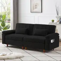 Ebern Designs Convertible Comfortable Sleeper Velvet Sofa Couch With Storage For Living Room Bedroom Futon Loveseat Sofa