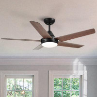 Ebern Designs 48 In Intergrated LED Ceiling Fan Lighting With Remote Control