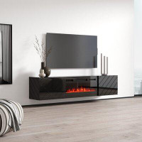 Ivy Bronx Gofried Floating TV Stand for TVs up to 78" with Electric Fireplace Included