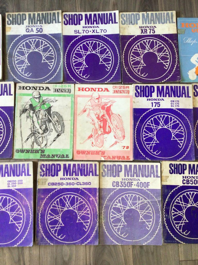 1966-1977 Honda CB CL GL MR MT QA SL XL XR CR Shop Manuals in Motorcycle Parts & Accessories - Image 4