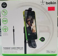 BELKIN IPHONE 5,5S,5C TUNEBASE HANDS-FREE AUX & CAR HOLDER WITH CHARGER - NEW $14