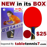 +  PREMIUM QUALITY Double Fish 5 Star PING PONG PADDLE - ITTF APPROVED +