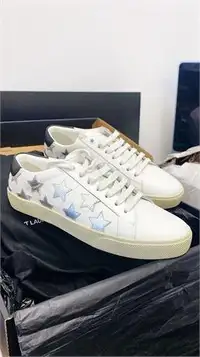 SAINT LAURENT 4191970 CLASSIC LEATHER SNEAKERS WHITE SIZE 38